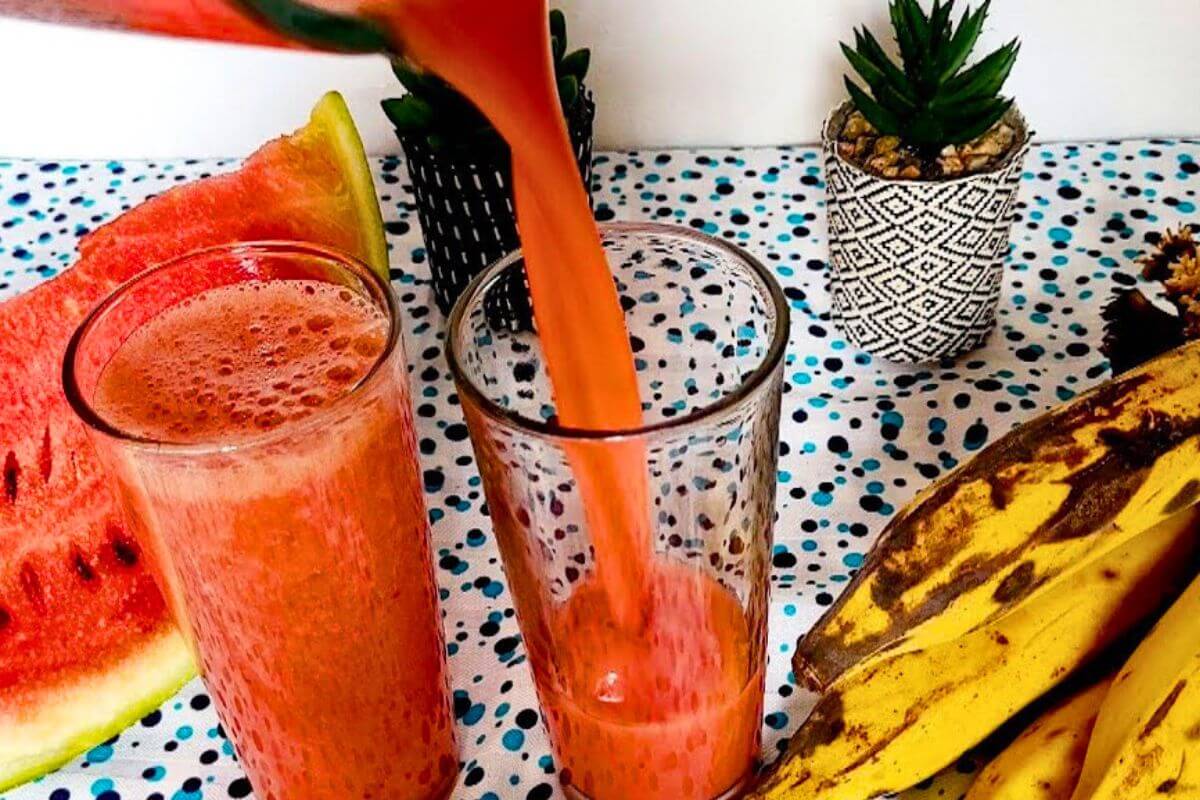 Suco de Melancia com Banana Para Impulsionar Sua Rotina