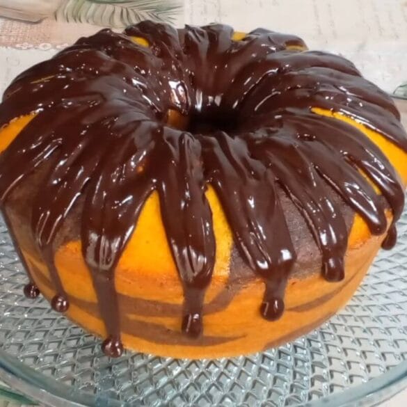 Carrot cake mixed with chocolate ganache Carrot cake mixed with chocolate ganache