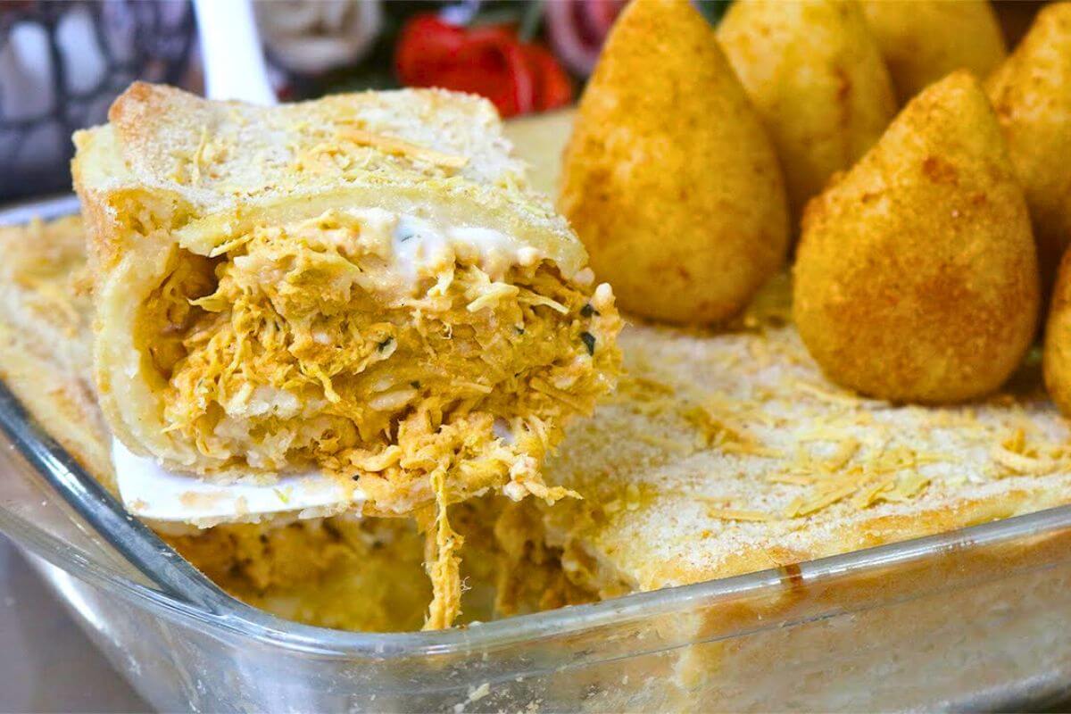 Torta de Coxinha Na Travessa Receita Fácil Sem Fritura