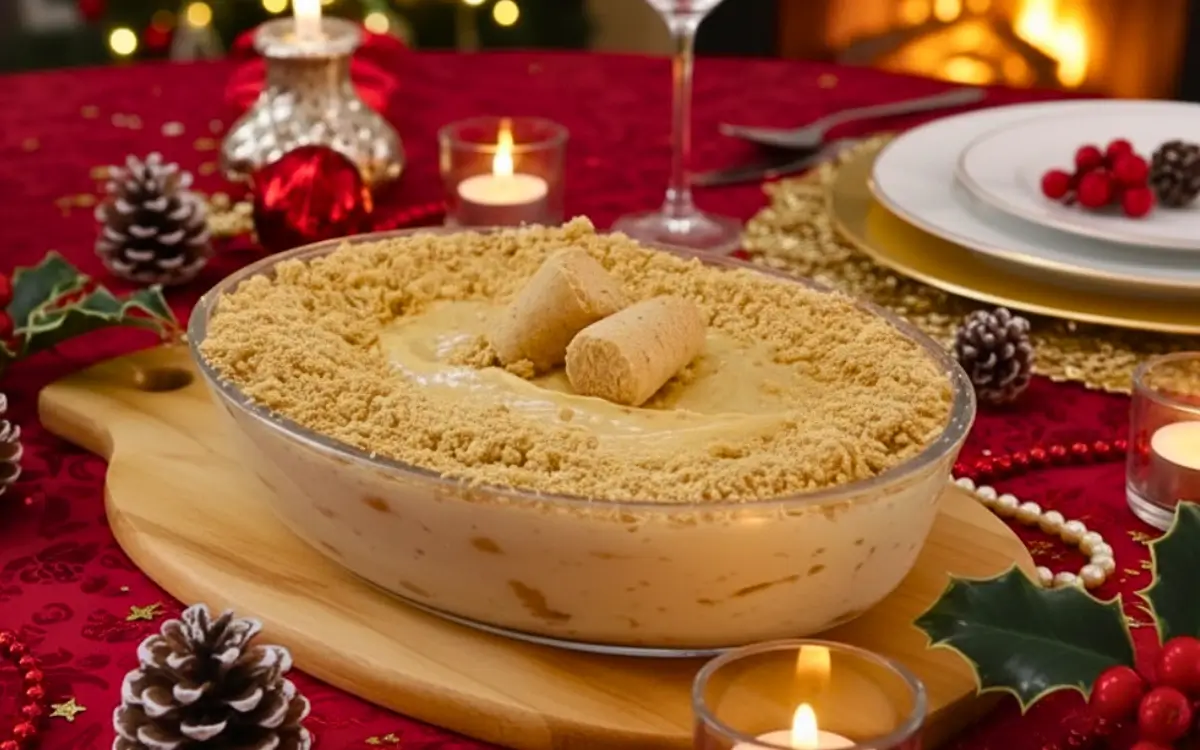 Pavê de Paçoca na Travessa Cremoso Para o Natal