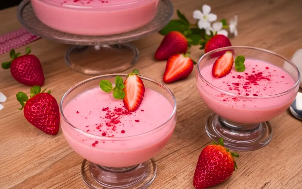 Mousse de Morango Com Toque Especial