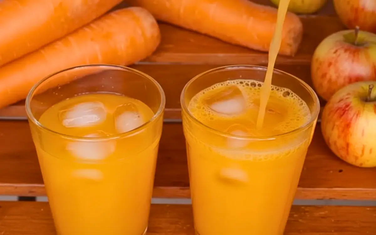 Suco Natural de Cenoura e Maçã