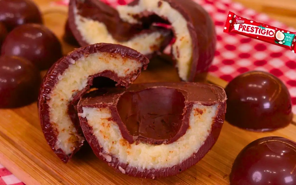 Ovo de Páscoa Prestígio Caseiro com Casca Trufada