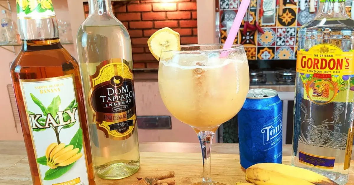 Gin Tônica de Banana com Canela