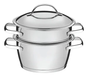Cuscuzeira Aço Inox Fundo Triplo 2 Peças